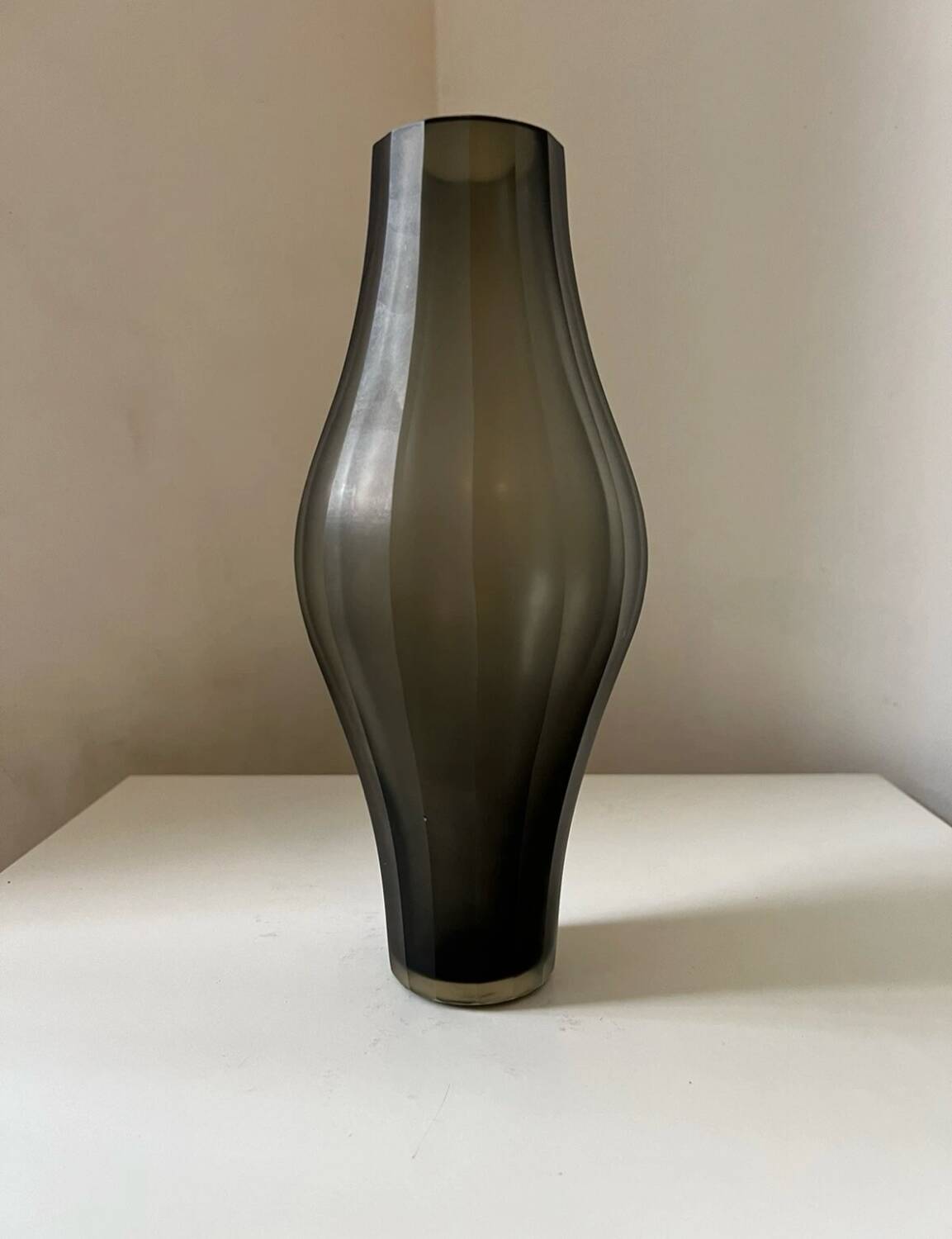 Vintage frosted grey vase