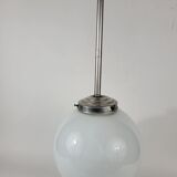 Art deco opaline glass globe pendant lamp