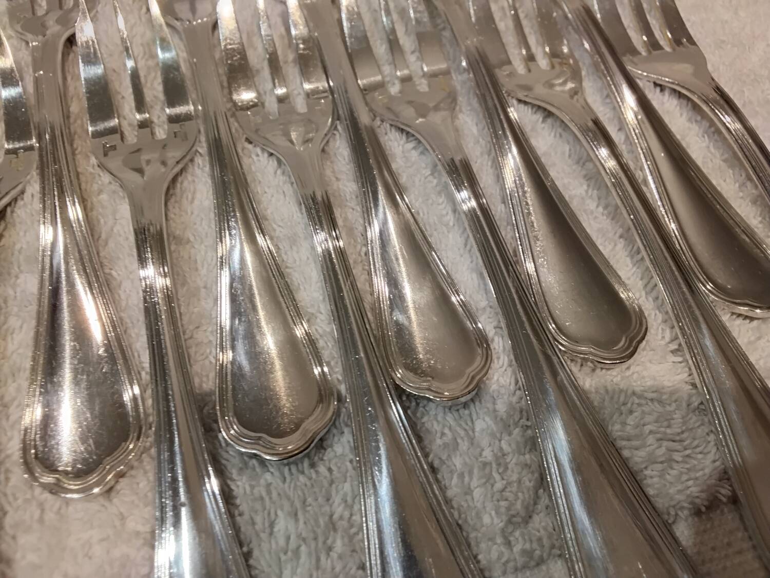12 silver-plated cake forks by Christofle Spatours