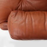 Brown leather 2-seater sofa Coronado by Tobia Scarpa for B&B Italia, Italy ca. 1960