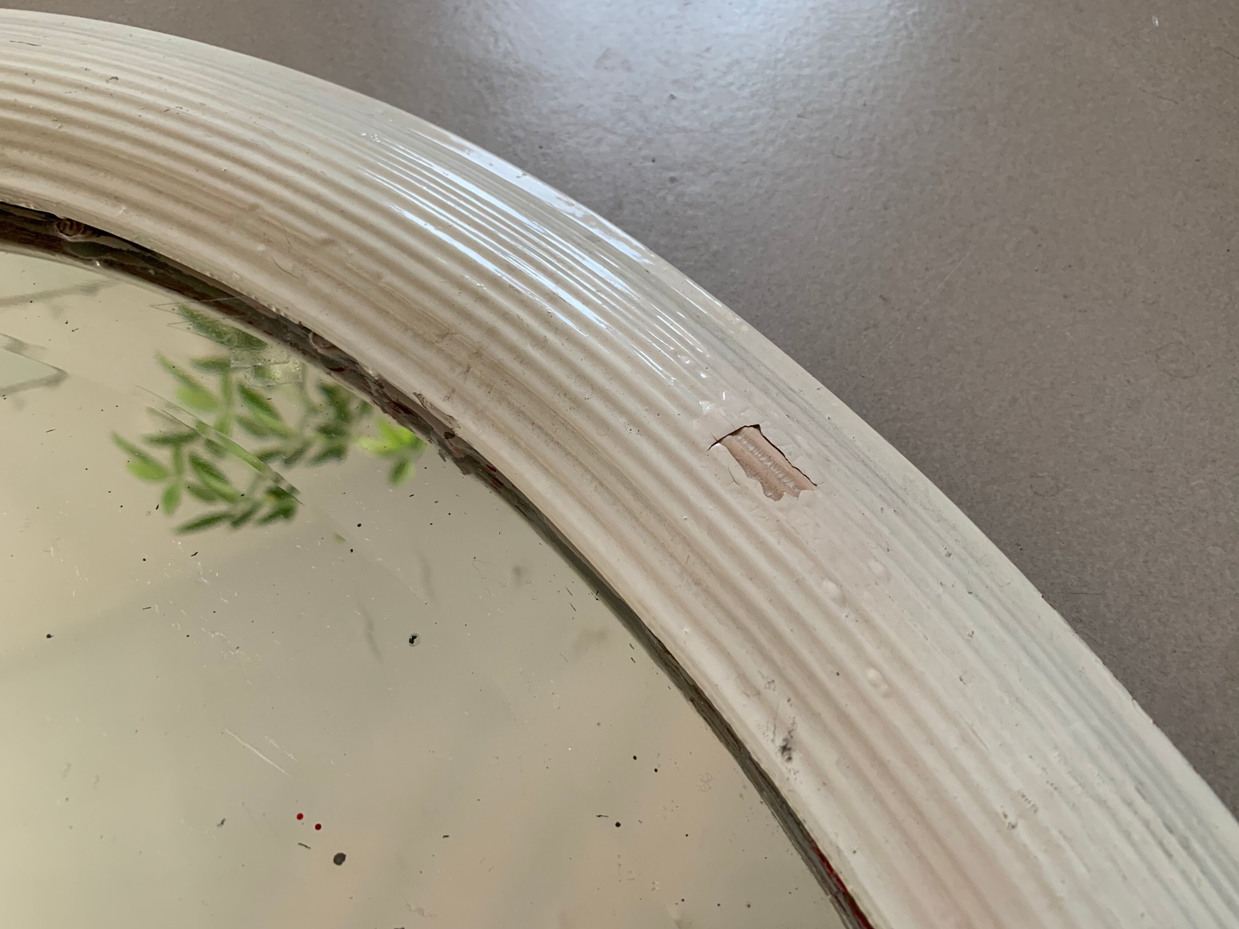 Old oval and beveled mirror 51x66cm