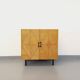 Vintage rattan, wood and metal storage cabinet from the 60s