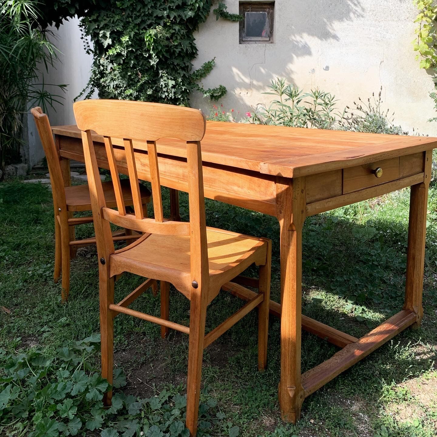 Old solid oak farm table