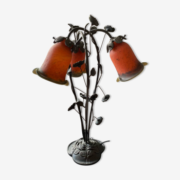 Lampe pâte de verre  3 tulipes