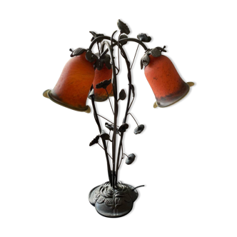 Lampe pâte de verre  3 tulipes