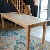 Farmhouse table in natural raw solid oak