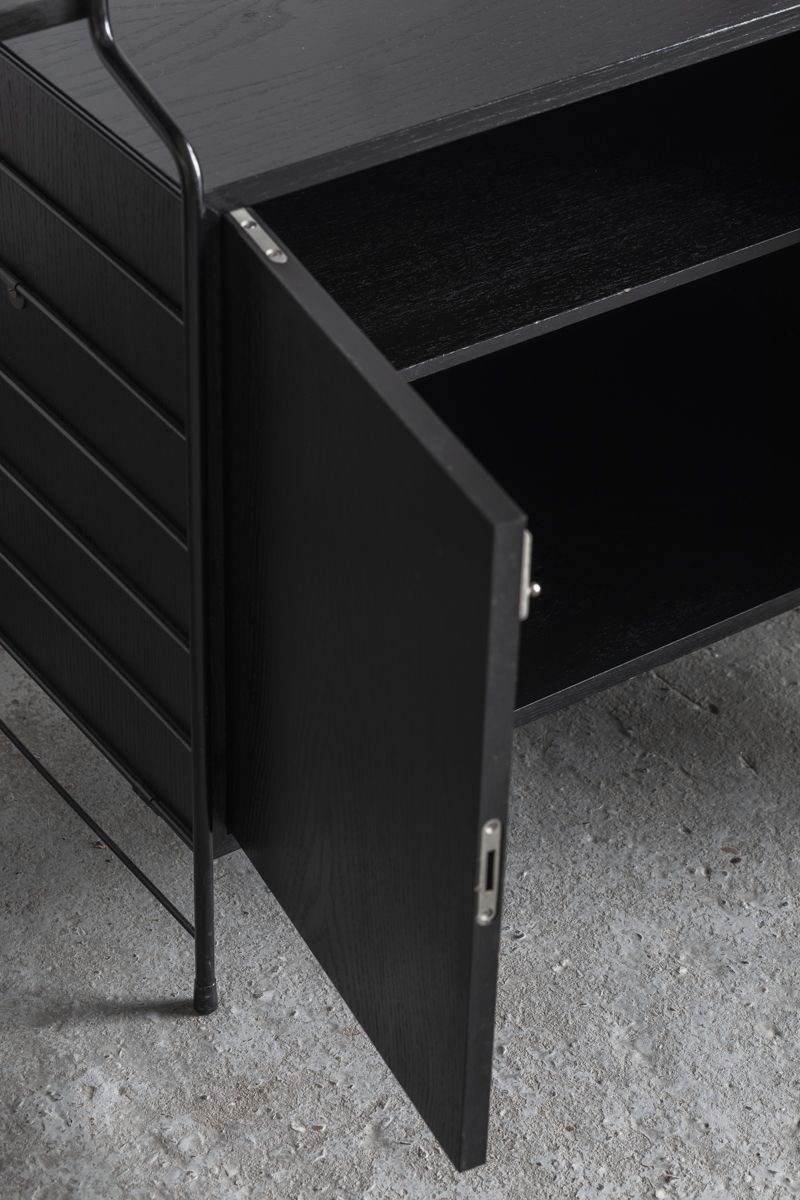 3-Bay shelving system in black by WHB, Germany, 1960’s