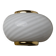 Vintage Murano white opaline glass wall lamp with brass fittings, 1970s Hollywood Regency, Italy
