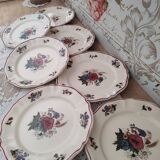 Set of 7 dessert plates in Sarreguemines earthenware model Agreste