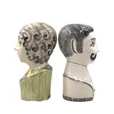 Tarcisio Tosin, Two half-bust sculptures, La Freccia, Vicenza Italy 1960s