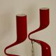 Pair of vintage red metal candleholders by Mikaela Dorfman for Menu Denmark