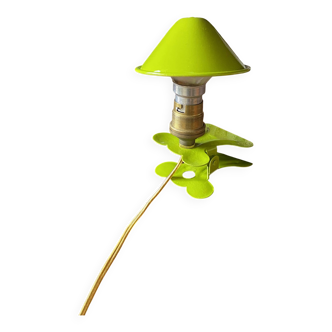 Lampe à pince, veilleuse champignon vintage en métal vert