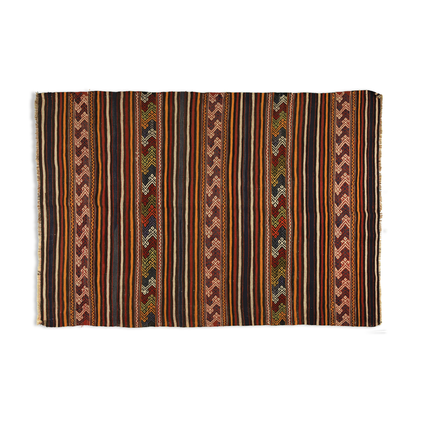 Anatolian handmade kilim rug 225 cm x 151 cm