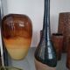 Glass vase blown Italy 70s