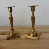 Pair of brass candle holders