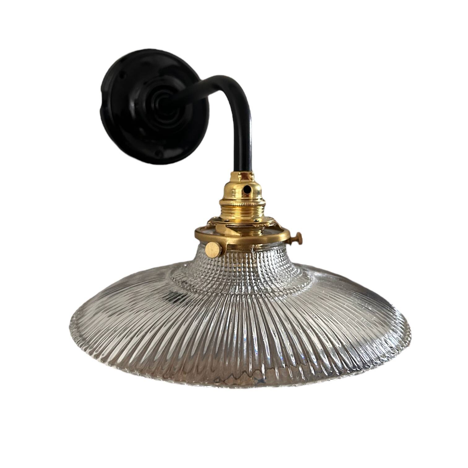 Holophane glass wall light