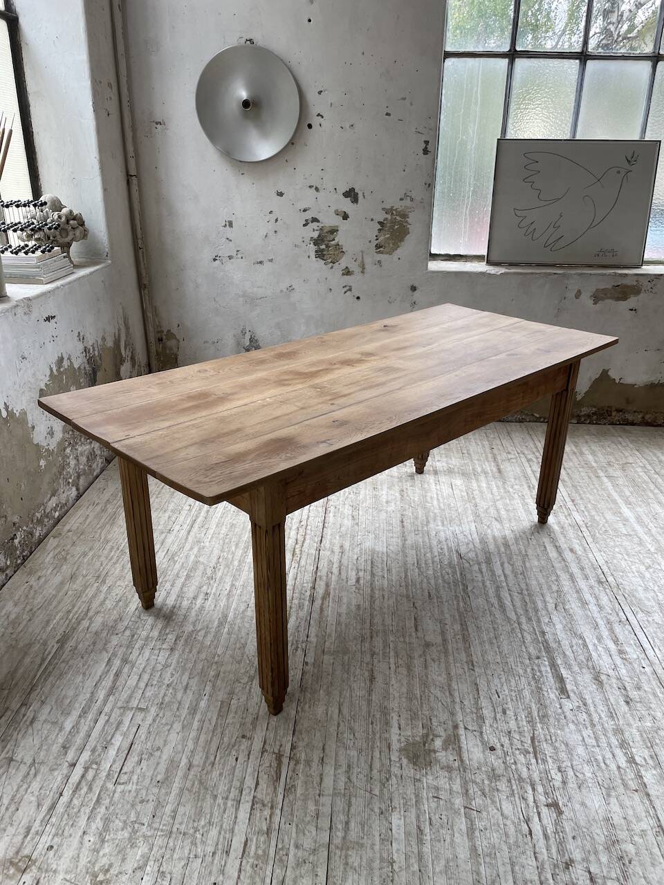 1950s oak butcher's farm table