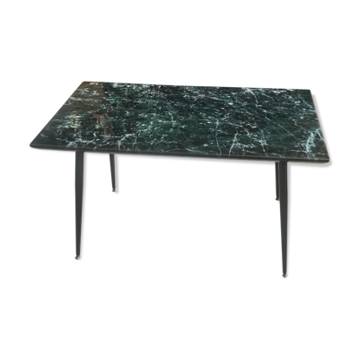 Table basse vintage résine aspect marbre