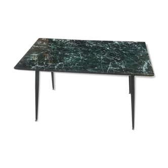 Table basse vintage résine aspect marbre