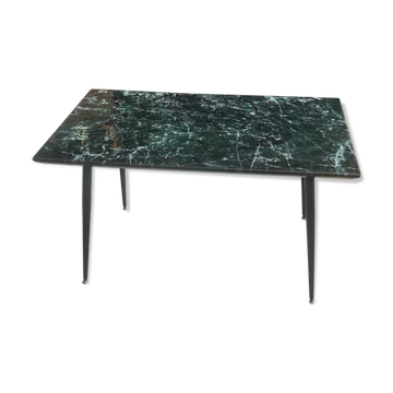Table basse vintage résine aspect marbre