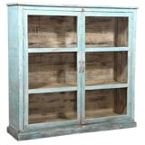 Blue lacquered wood showcase