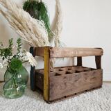 Locker- Old screen-printed wooden bottle holder