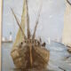 Marine painting on the treport, in its frame