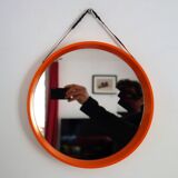 Vintage orange plastic round mirror 60/70