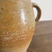 Ancien pot à graisse/vase en grès vernissé vintage – 2 anses