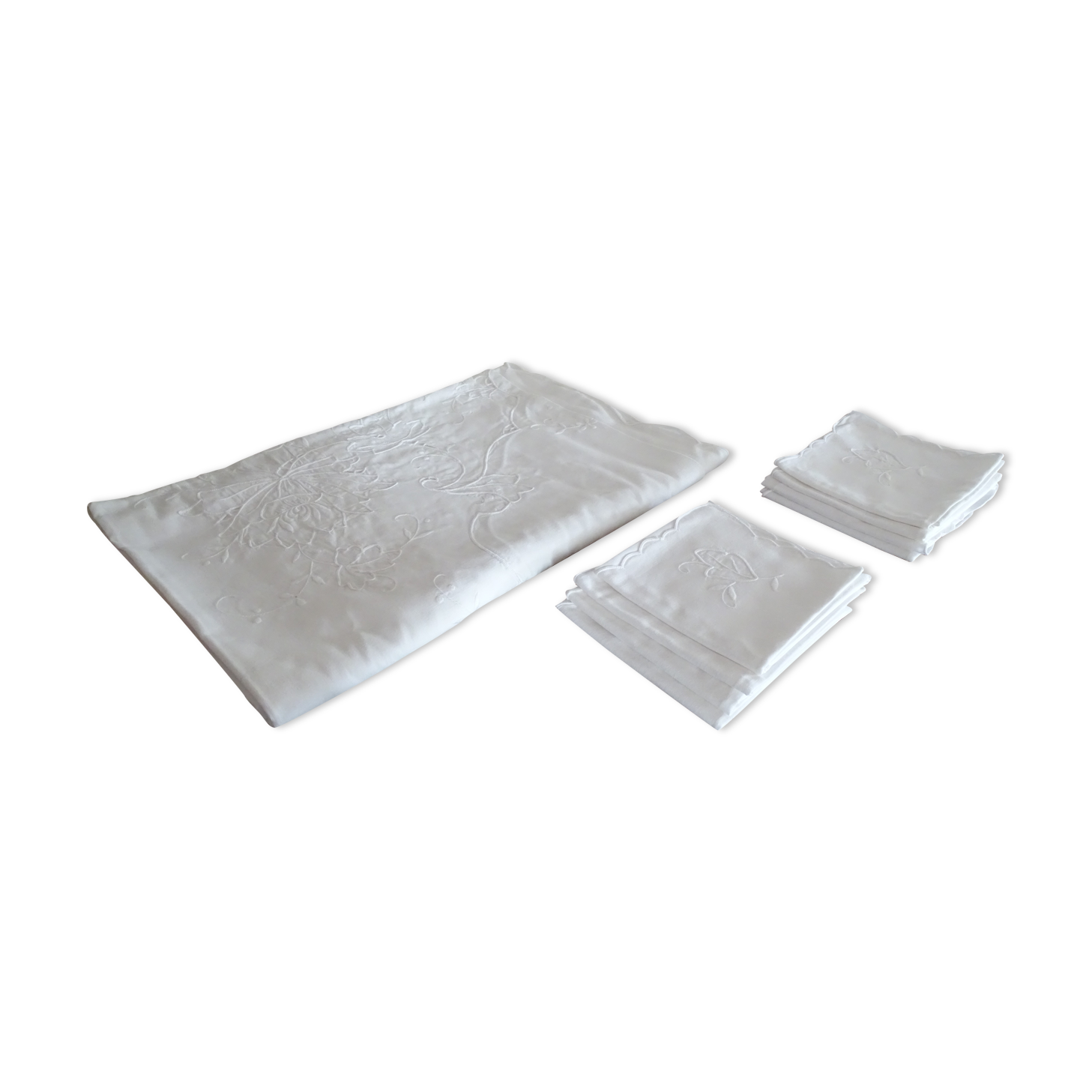 Tablecloth and 8 matching cotton towels - 200 x 160