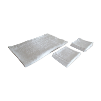 Nappe et 8 serviettes assorties en coton - 200 x 160