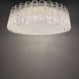 Glass Tubes Chandelier Flush mount from Doria Leuchten, 1960s
