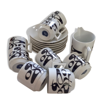 8 cups - milk jar. Porcelain Viand- Benard. Tokyo model.