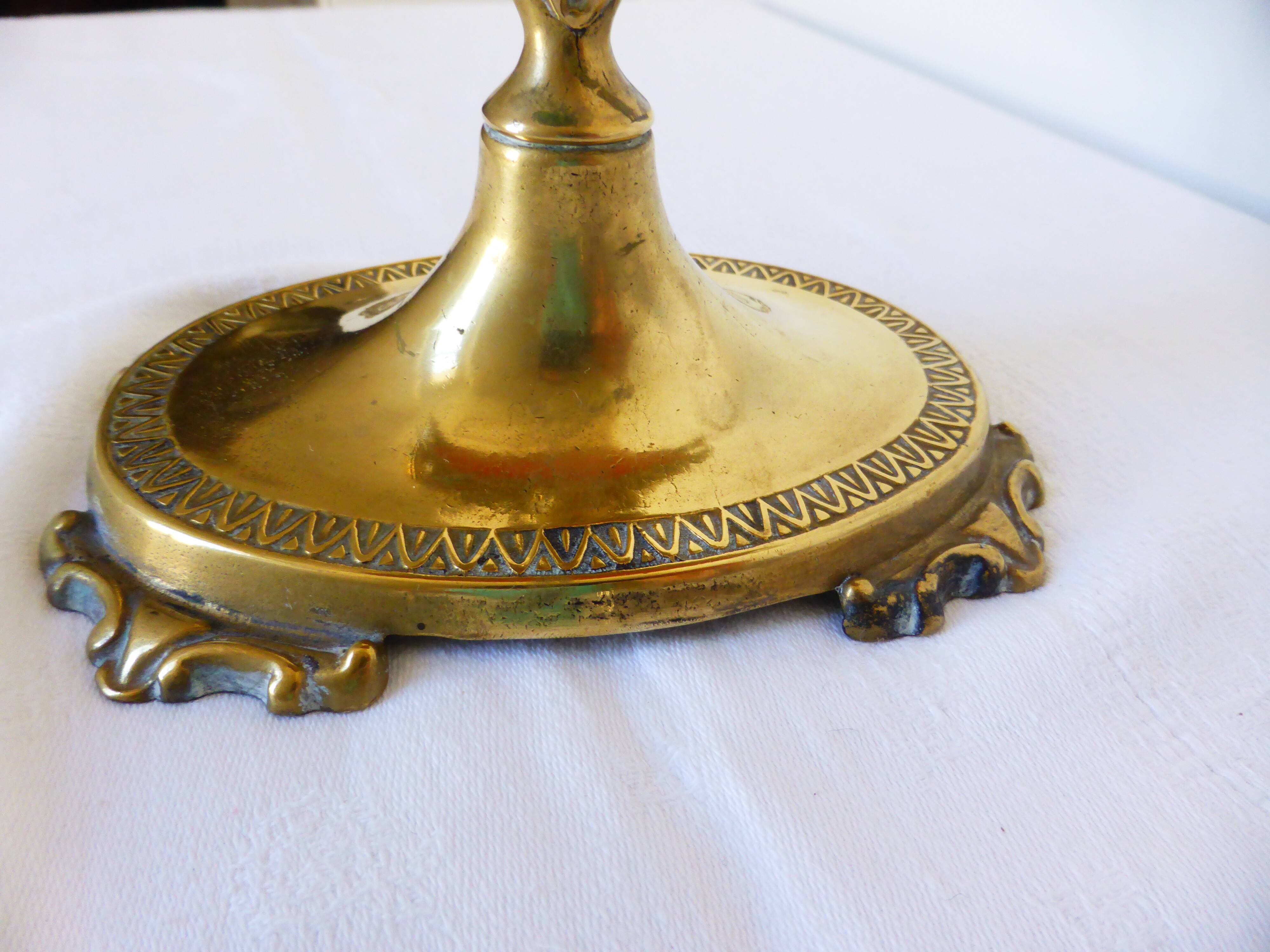 Brass table psyche mirror  17x21xcm