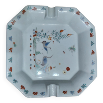 Cendrier carré en porcelaine de Limoges