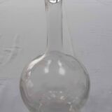 Antique engraved crystal wine carafe