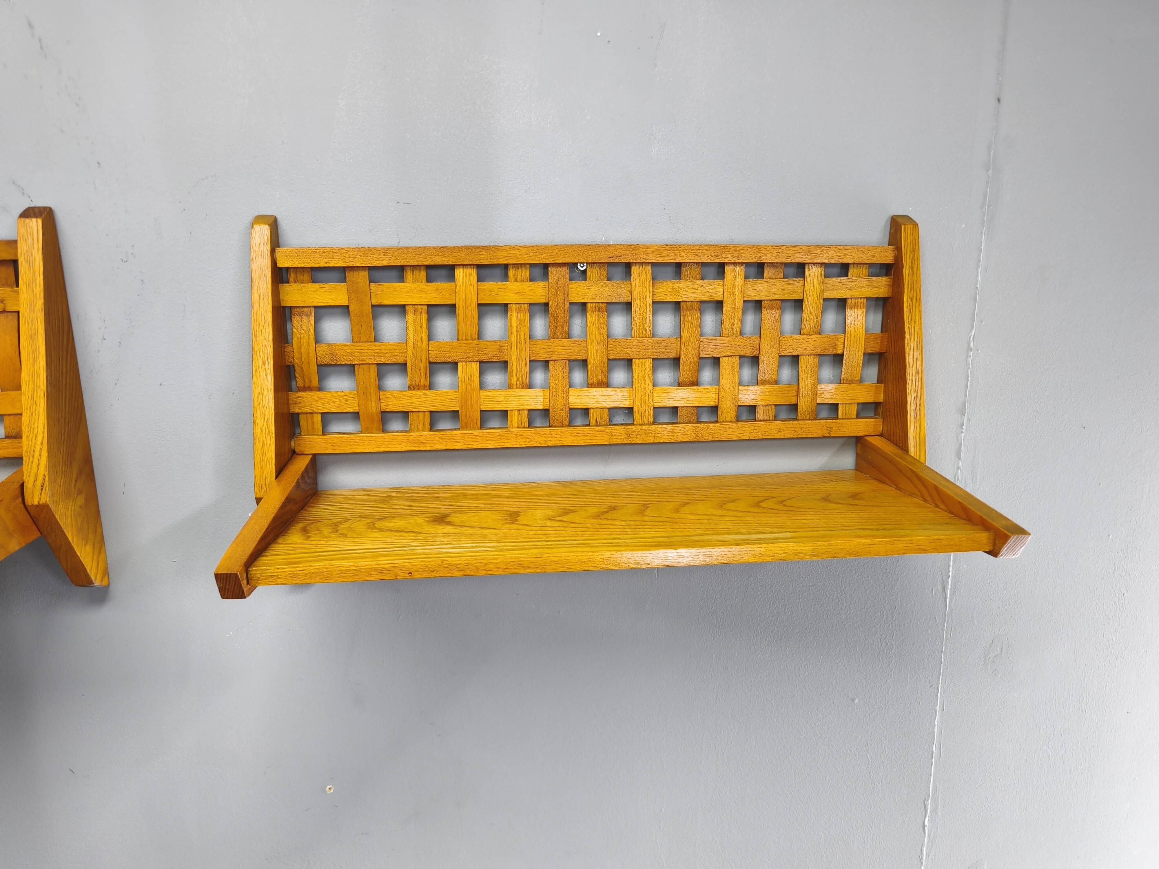 Pair of Mid-Century Folding Wall Shelves by ULUV, Czechoslovakia 1960s