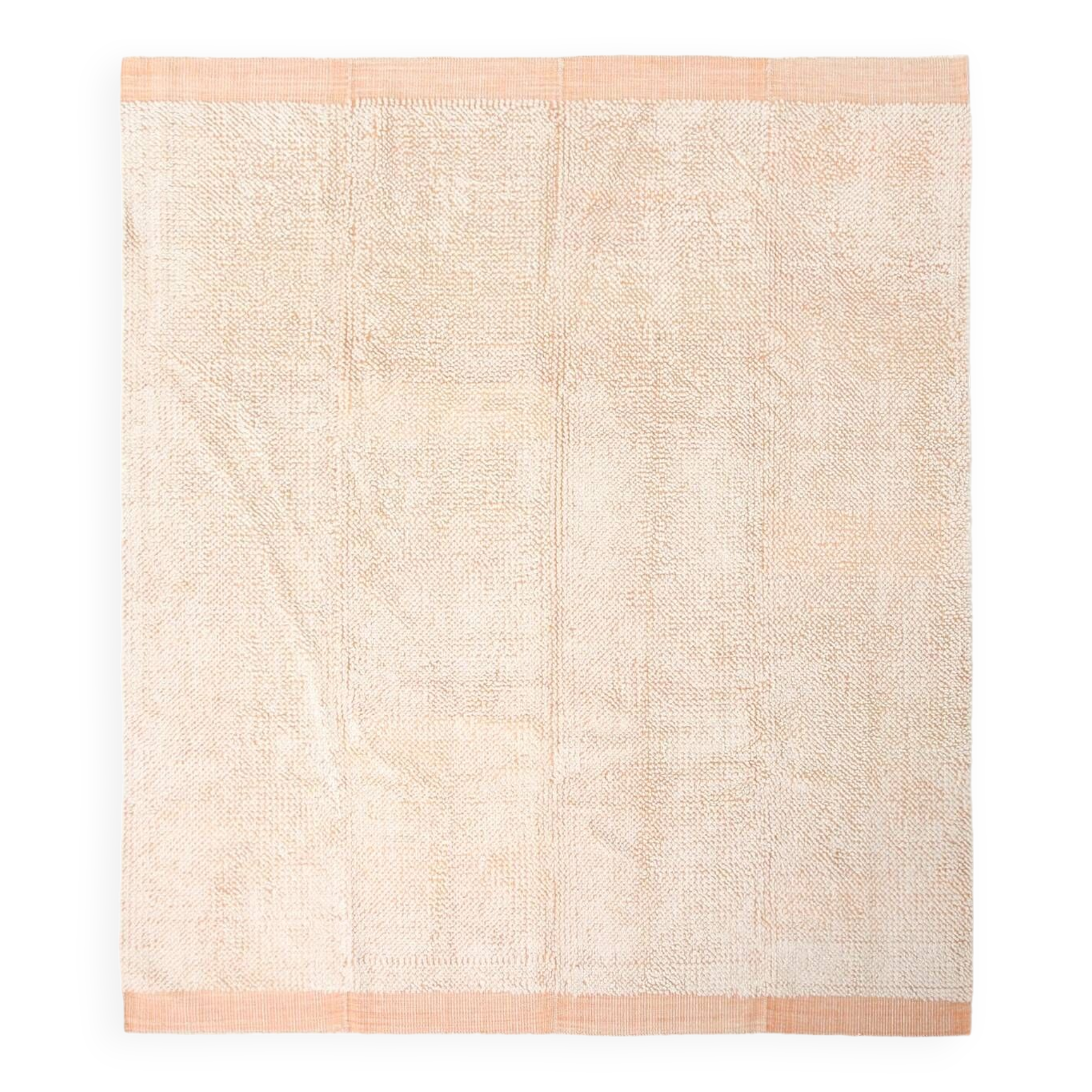 8x10 Pale Orange Beige Handmade Vintage Oushak Rug