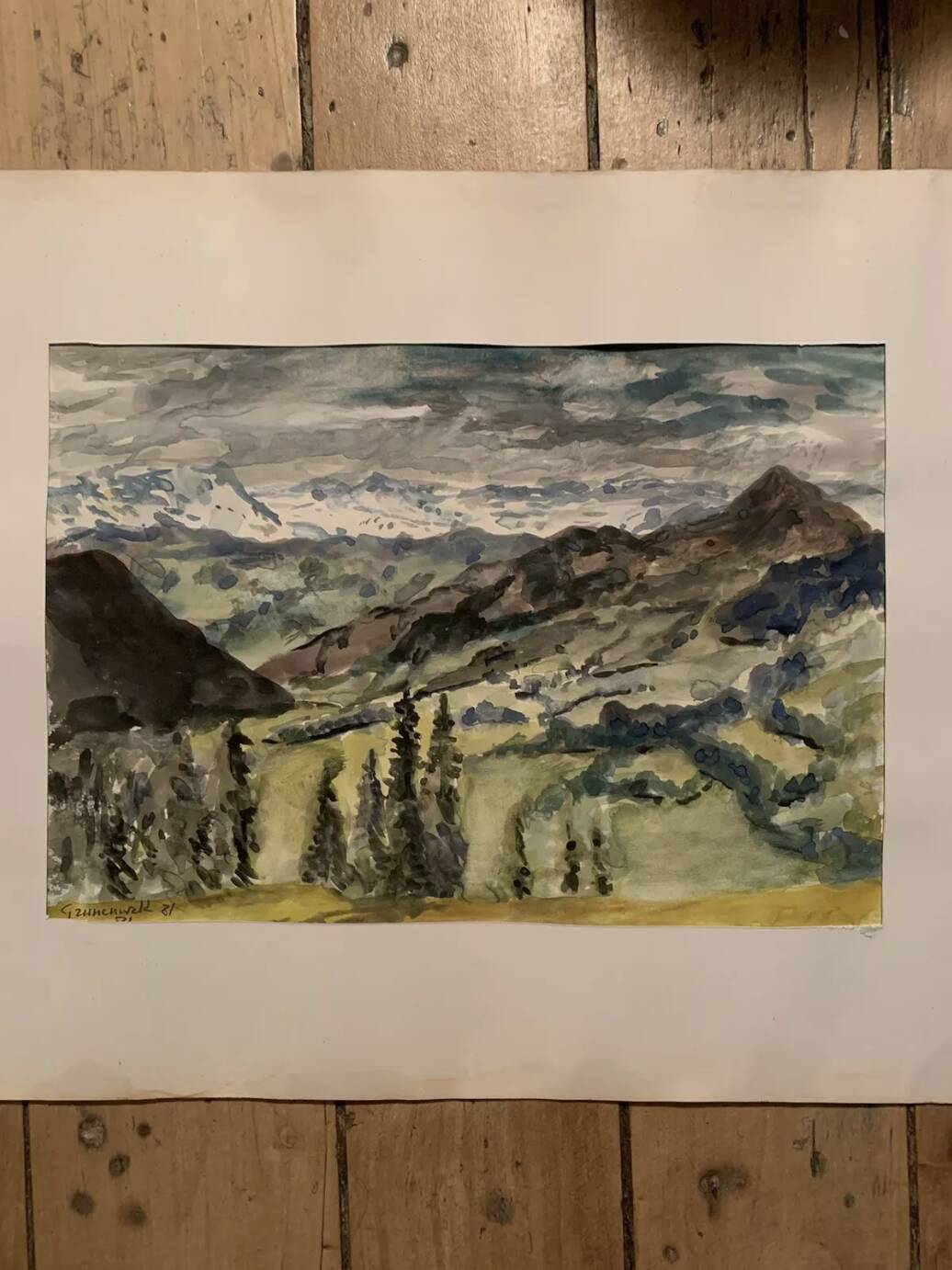 Jean Jacques GRUNENWALD (1911 - 1982)  - Aquarelle - Paysage