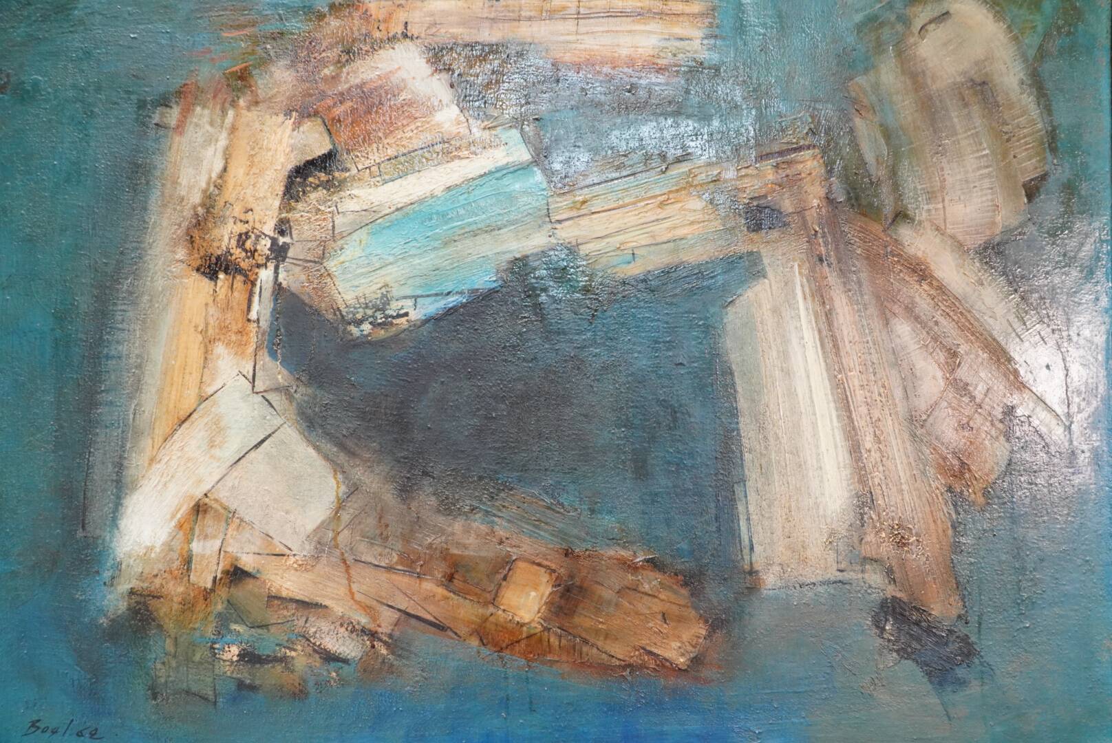 Maurice Boel, Blue Abstract Composition 1962