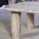 Travertine coffee table in the style of Angelo Mangiarotti, 1970.