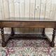 Flat desk in Louis XIII style made of walnut and leather.