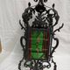 Large old lantern, wrought iron and stained glass. Lamp Chandelier stained glass Entrance