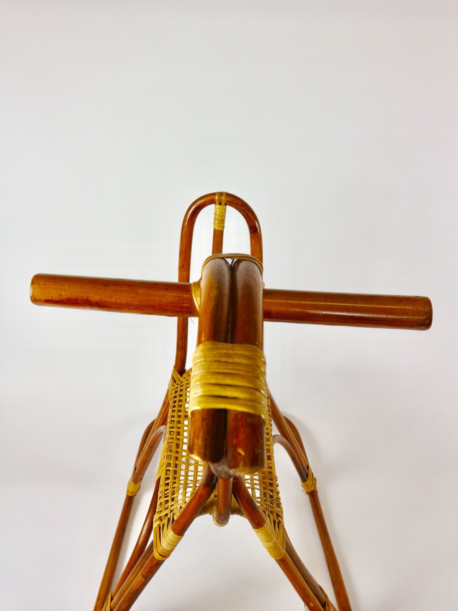 Rattan rocking horse, vintage