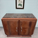 Large Art Deco sideboard in rosewood and marble (renovated)