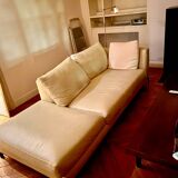 B&B Italia chaise longue sofa in beige leather