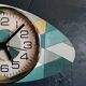 Clock formica vintage asymmetrical silent wall clock "Diamonds"