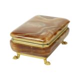Vintage Italian Jewelry Box Alabaster Gold Lion Paws