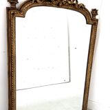 Louis XVI style mirror in wood and gilded stucco, 19th century