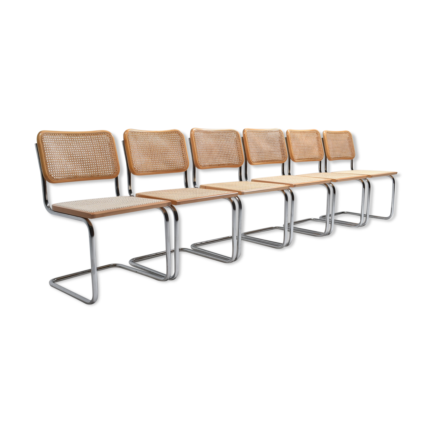 Série de 6 chaises Cesca B32 Marcel breuer Italie